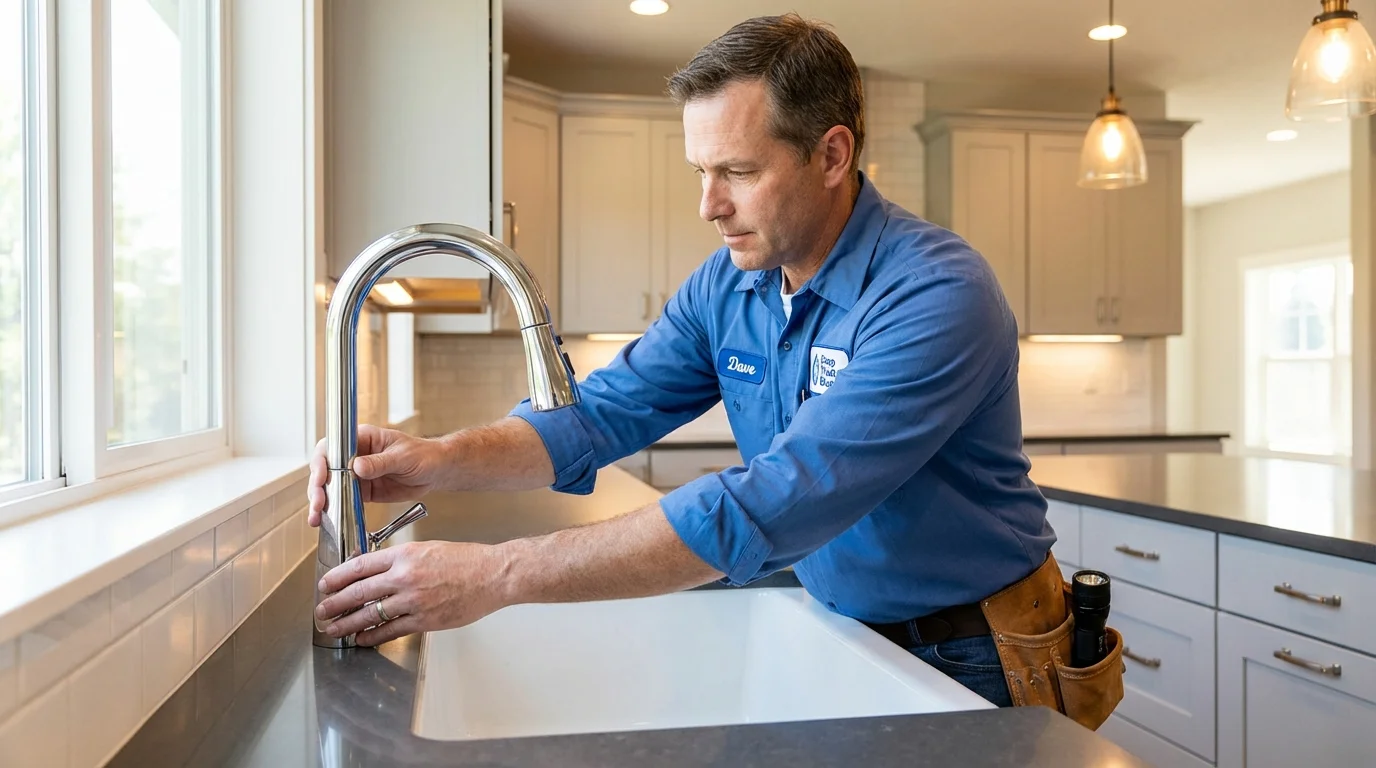 Kitchen faucet installation by Johns Plumbing LLC in Harbor Beach